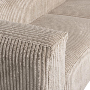 WOOOD Bean chaise longue bank rechts Ribstof Travertin