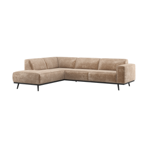 WOOOD Statement hoekbank links Chenille Velvet Taupe
