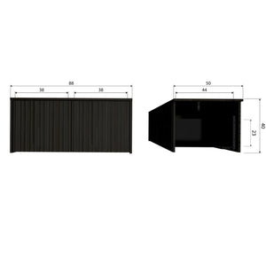 WOOOD New Gravure kistbank Zwart