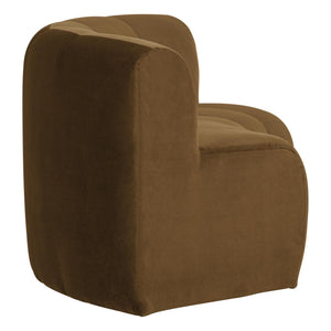 WOOOD Mojo Base eetbank halfronde hoek rugleuning velvet Honinggeel