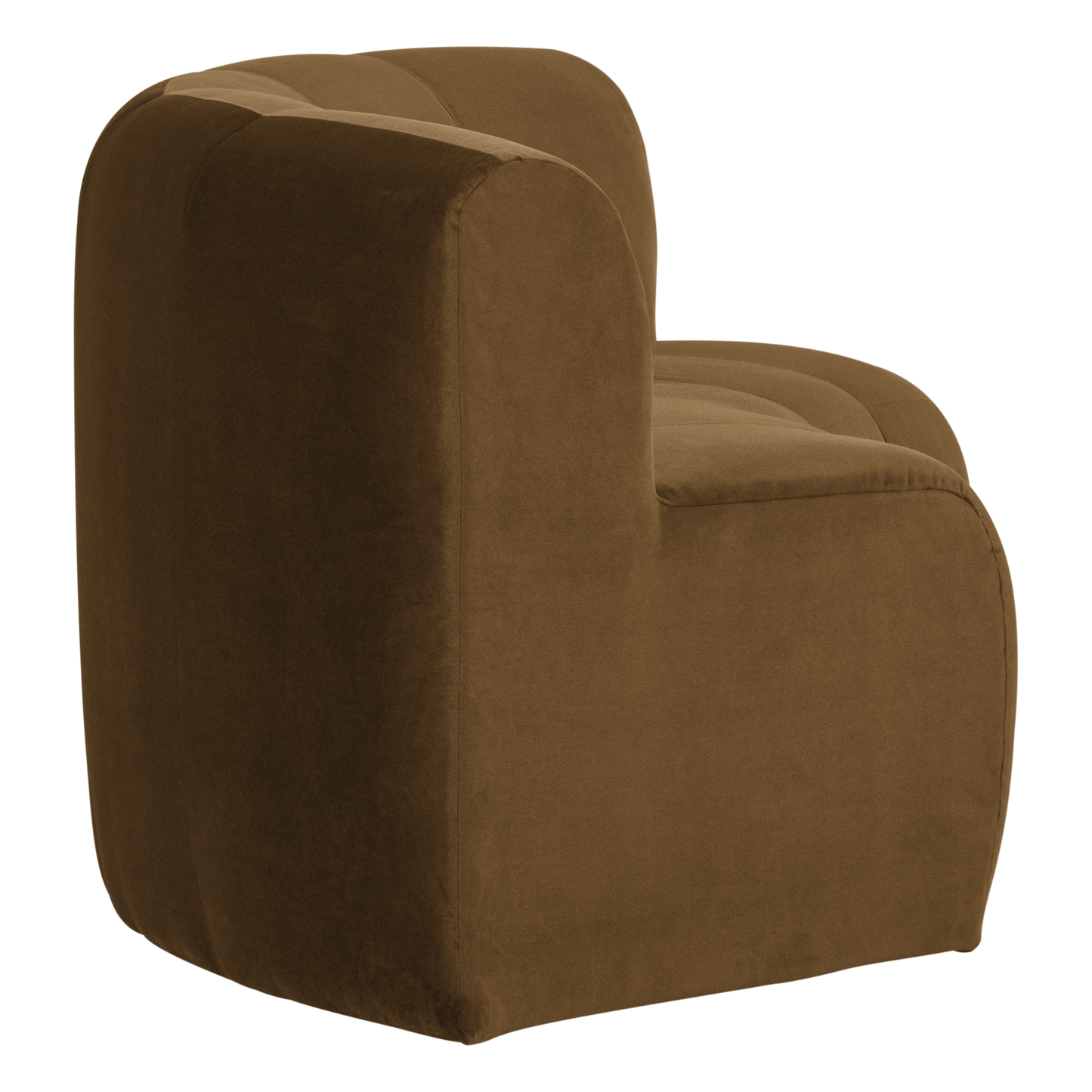 WOOOD Mojo Base eetbank halfronde hoek rugleuning velvet Honinggeel