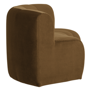 WOOOD Mojo Base eetbank halfronde hoek rugleuning velvet Honinggeel