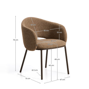 Kave Home Maina eetkamerstoel chenille Brown