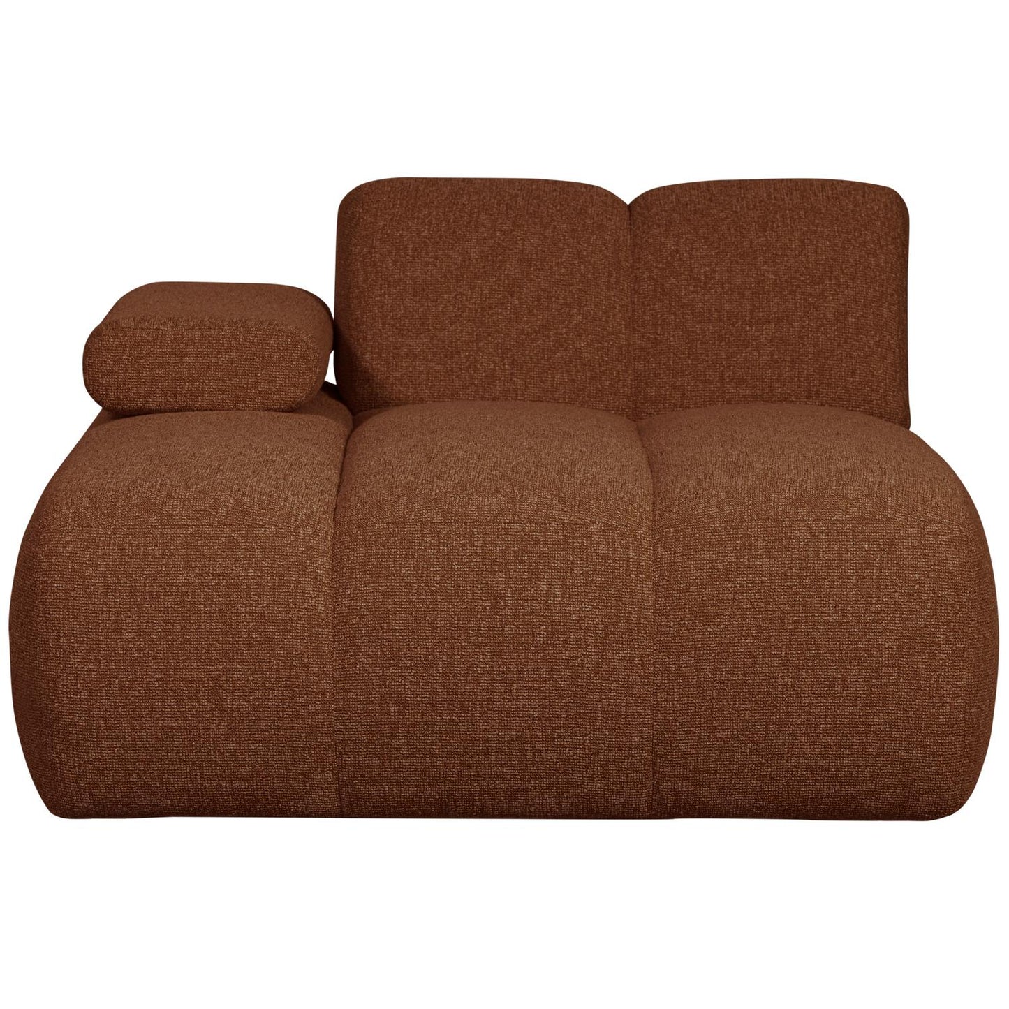 WOOOD Mojo chaise longue bank arm links bouclé Roestbruin Melange