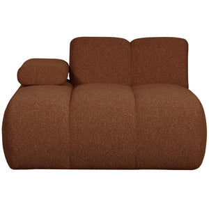 WOOOD Mojo chaise longue bank arm links bouclé Roestbruin Melange