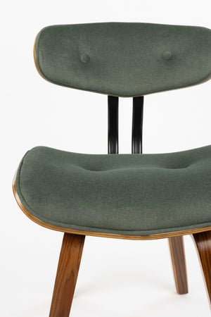 Dutchbone Blackwood eetkamerstoel Walnut/Green