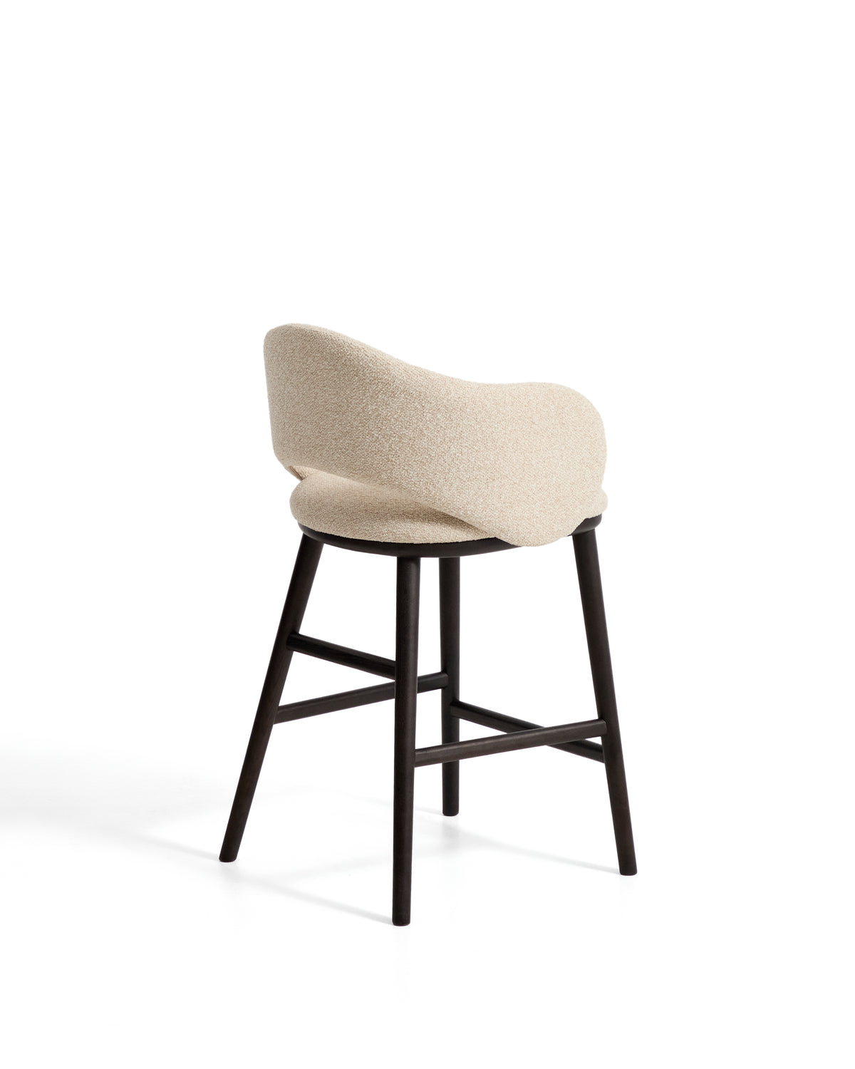 Kave Home Maina barkruk H65 dik chenille Beige zwart
