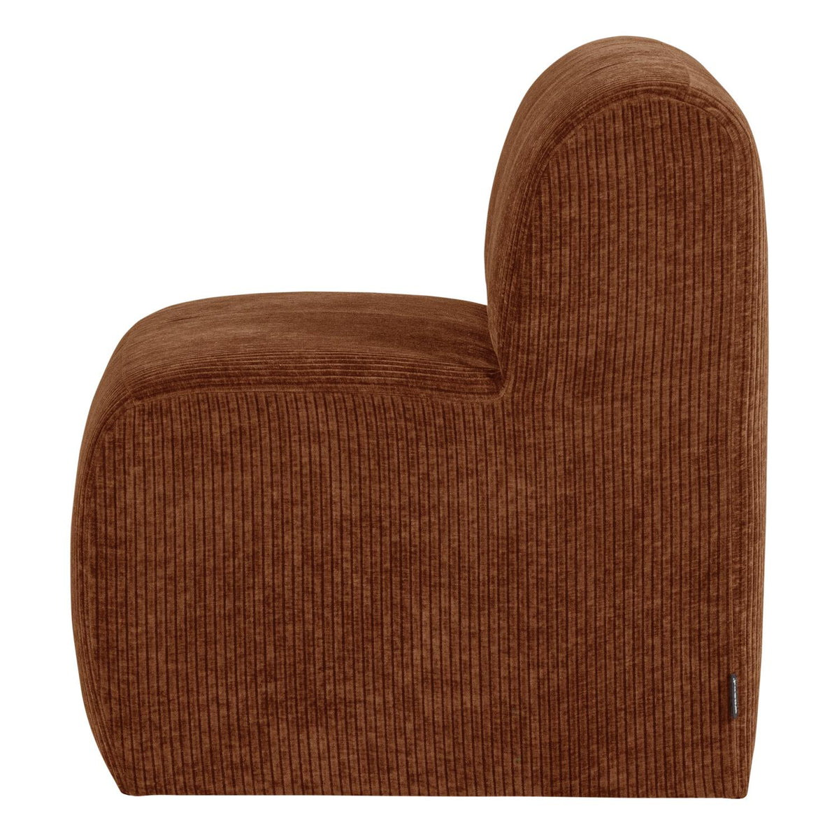 WOOOD Mojo Base eetkamerbank 84 cm met rugleuning rib Roestbruin