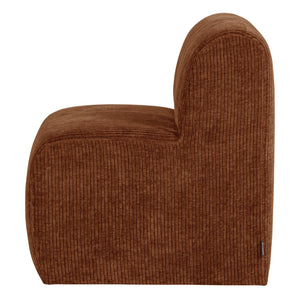 WOOOD Mojo Base eetkamerbank 84 cm met rugleuning rib Roestbruin