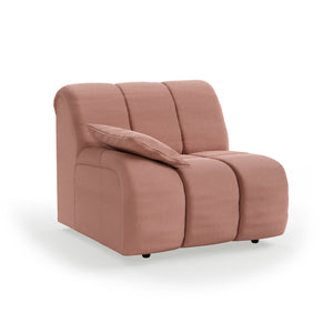 HKliving Wave bank left low arm Linen Dusty Rose