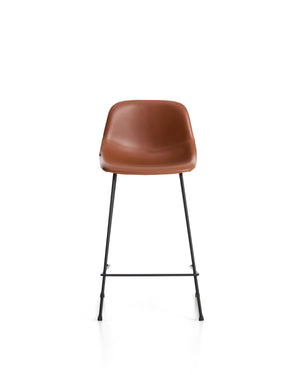 Kave Home Zahara barkruk H65 kunstleer Bruin