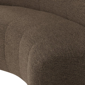 WOOOD Mojo Base eetbank halfronde hoek rugleuning bouclé Bruin
