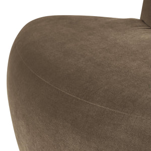 WOOOD Mojo Base eetbank hoek rond rugleuning velvet Taupe