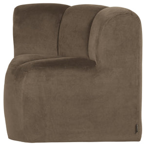 WOOOD Mojo eetbank hoek met rugleuning velvet Taupe