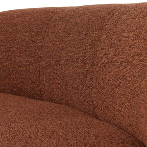 WOOOD Mojo Base eetbank halfronde hoek rugleuning bouclé Roestbruin