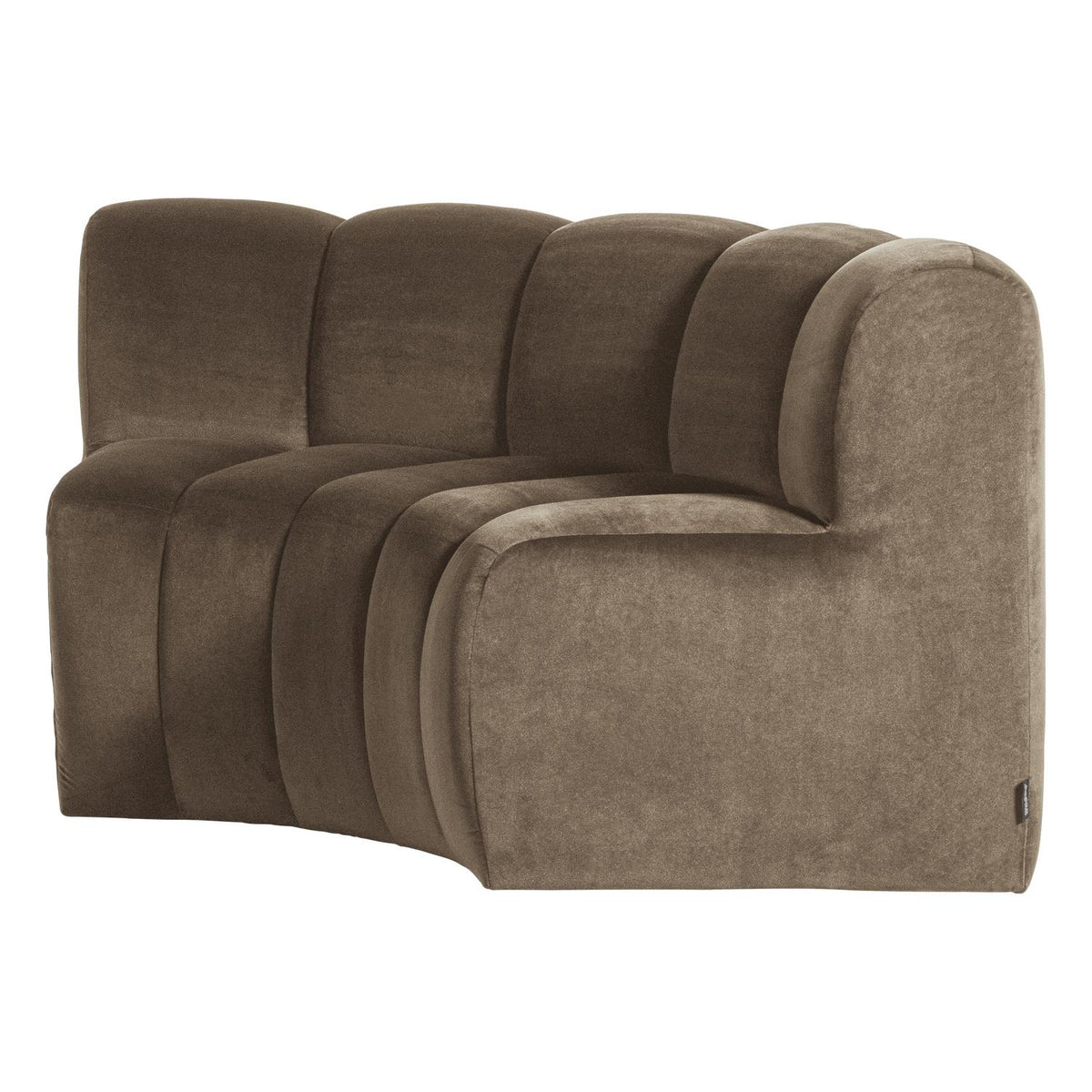 WOOOD Mojo eetbank halfronde hoek rugleuning velvet Taupe