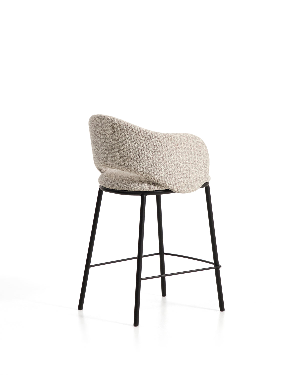Kave Home Maina barkruk H65 dik chenille Beige zwart
