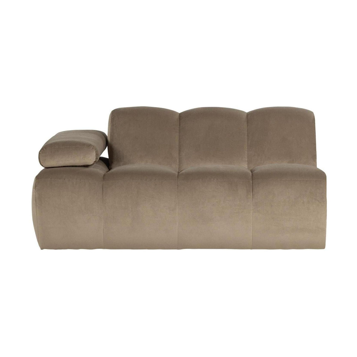 WOOOD Mojo 1,5-zits bank arm links velvet Khaki