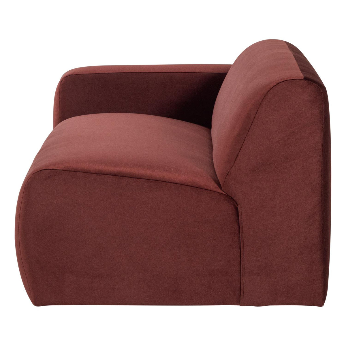 WOOOD Mojo Base 2-zits bank arm links velvet Kastanjebruin