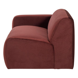 WOOOD Mojo Base 2-zits bank arm links velvet Kastanjebruin