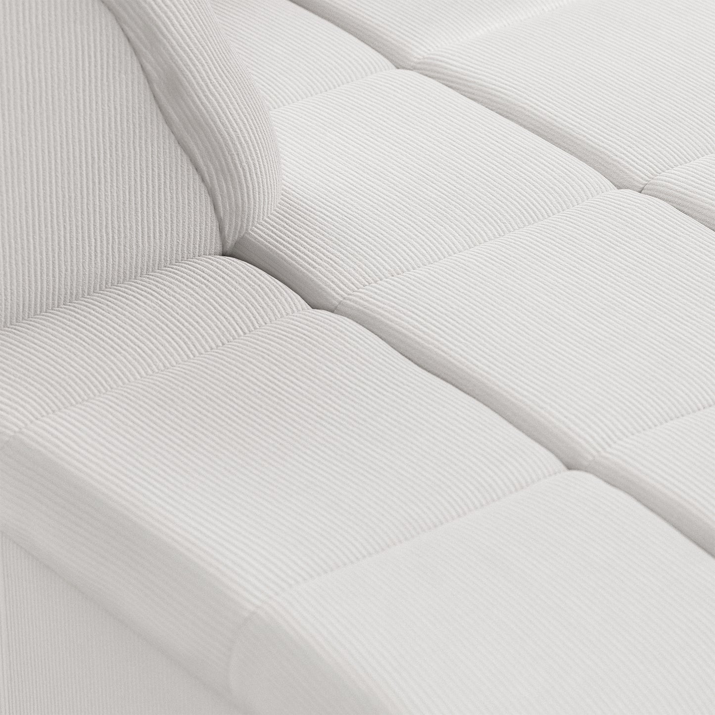 HKliving Wave bank left divan Corduroy Rib Cream