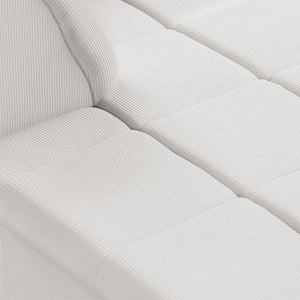 HKliving Wave bank left divan Corduroy Rib Cream