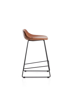 Kave Home Zahara barkruk H76 kunstleer Bruin