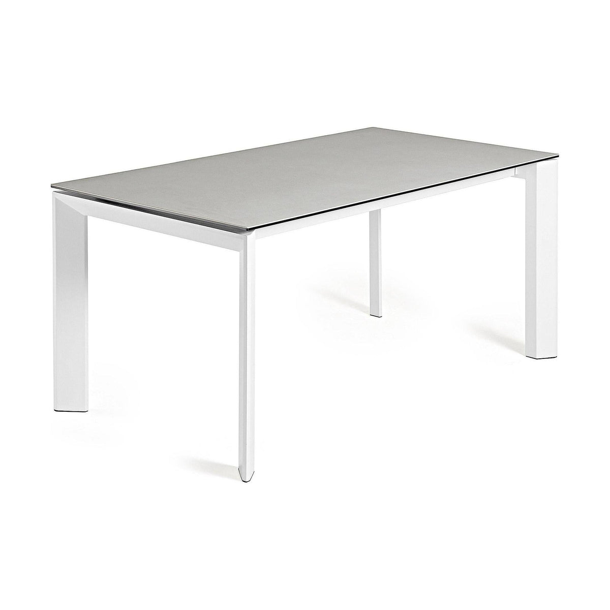 Kave Home Axis eettafel uitschuifbaar 160/220x90 cm Grijs/Wit