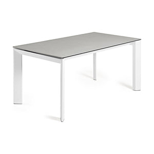 Kave Home Axis eettafel uitschuifbaar 160/220x90 cm Grijs/Wit