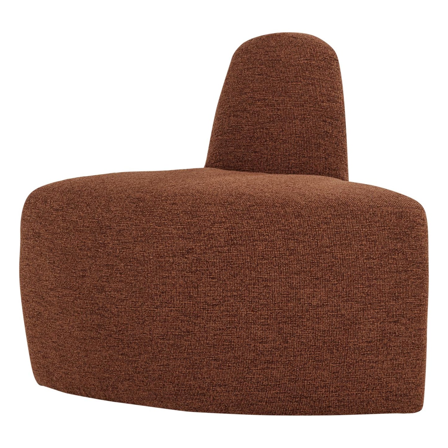 WOOOD Mojo Base eetbank hoek rond rugleuning bouclé Roestbruin