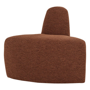 WOOOD Mojo Base eetbank hoek rond rugleuning bouclé Roestbruin