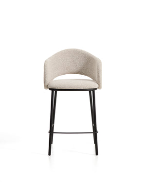 Kave Home Maina barkruk H65 dik chenille Beige zwart