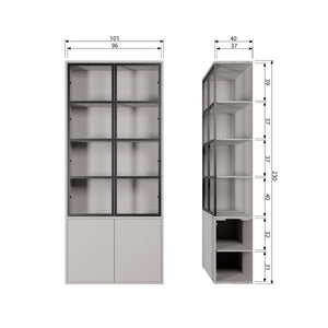 vtwonen Basic 4-deurs vitrinekast Mist
