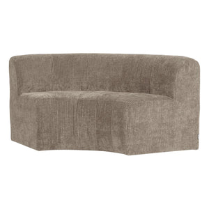 WOOOD Mojo Base eetbank halfronde hoek rugleuning rib Donkerzand