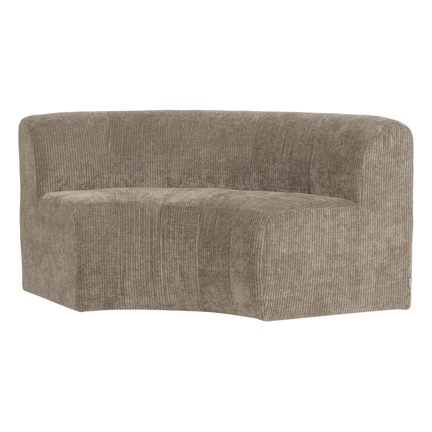 WOOOD Mojo Base eetbank halfronde hoek rugleuning rib Donkerzand