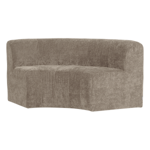 WOOOD Mojo Base eetbank halfronde hoek rugleuning rib Donkerzand