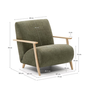 Kave Home Meghan fauteuil Groen naturel