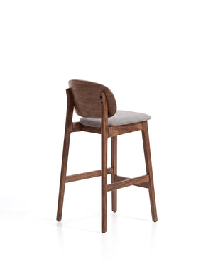 Kave Home Ludara barkruk H69 chenille Grey/Brown