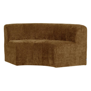 WOOOD Mojo Base eetbank halfronde hoek rugleuning rib Honinggeel