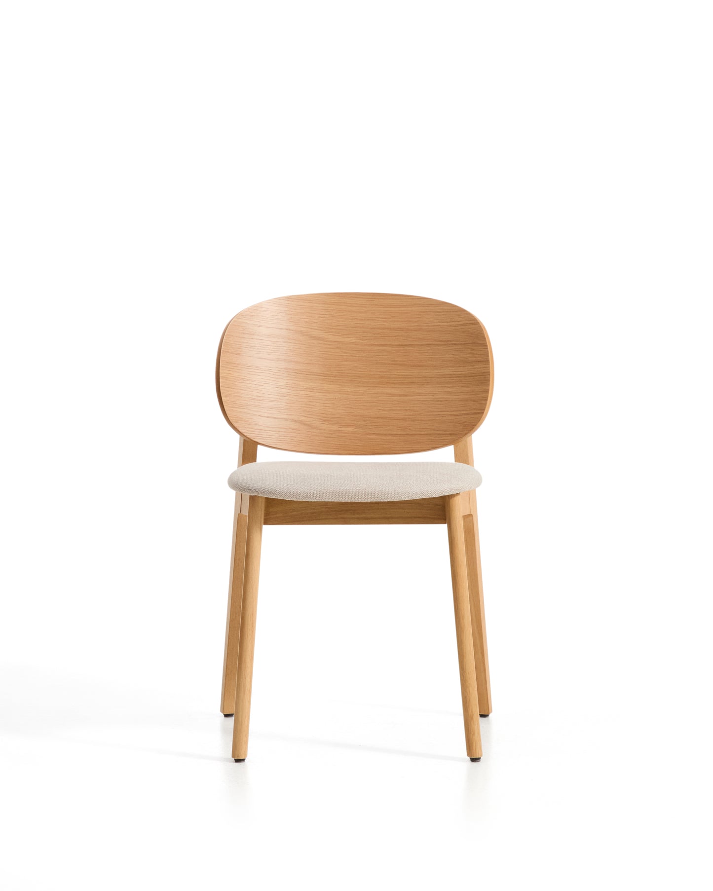 Kave Home Ludara eetkamerstoel chenille Grijs/Beige