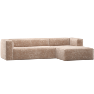 WOOOD Bean hoekbank rechts Chenille Velvet Naturel
