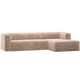 WOOOD Bean hoekbank rechts Chenille Velvet Naturel