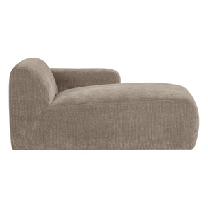 WOOOD Mojo Base chaise longue bank arm rechts rib Donkerzand