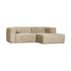 WOOOD Bean chaise longue bank rechts Structure Velvet Buttermilk