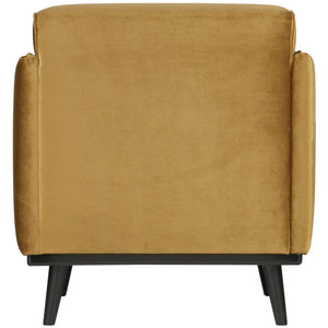 WOOOD Statement fauteuil met arm Velvet Honinggeel
