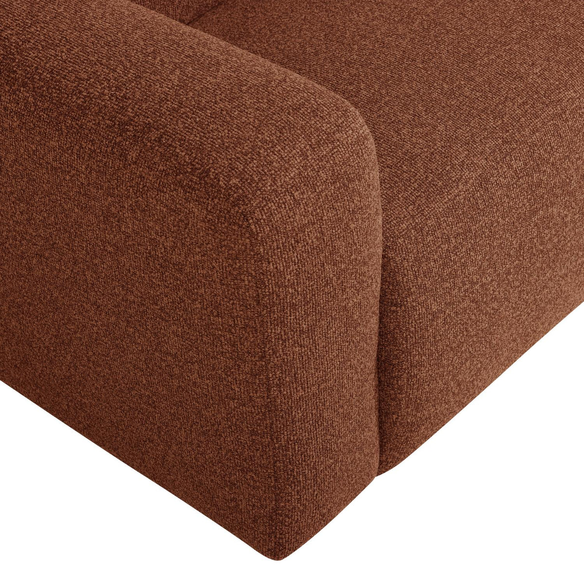 WOOOD Mojo Base 2-zits bank arm links bouclé Roestbruin