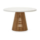 Kave Home Alcaufar tuintafel Ø 120 cm Massief Teakhout en Wit Cement