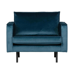WOOOD Rodeo fauteuil velvet Blauw