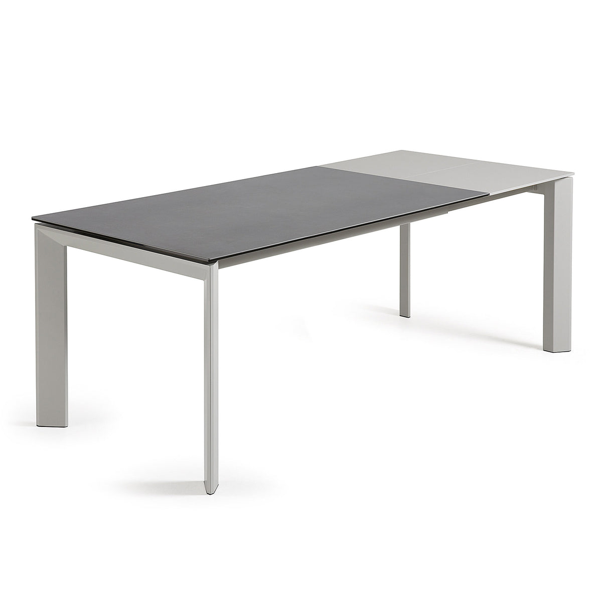 Kave Home Axis eettafel uitschuifbaar 160/220x90 cm Grijs/Wit