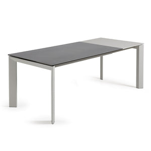 Kave Home Axis eettafel uitschuifbaar 160/220x90 cm Grijs/Wit